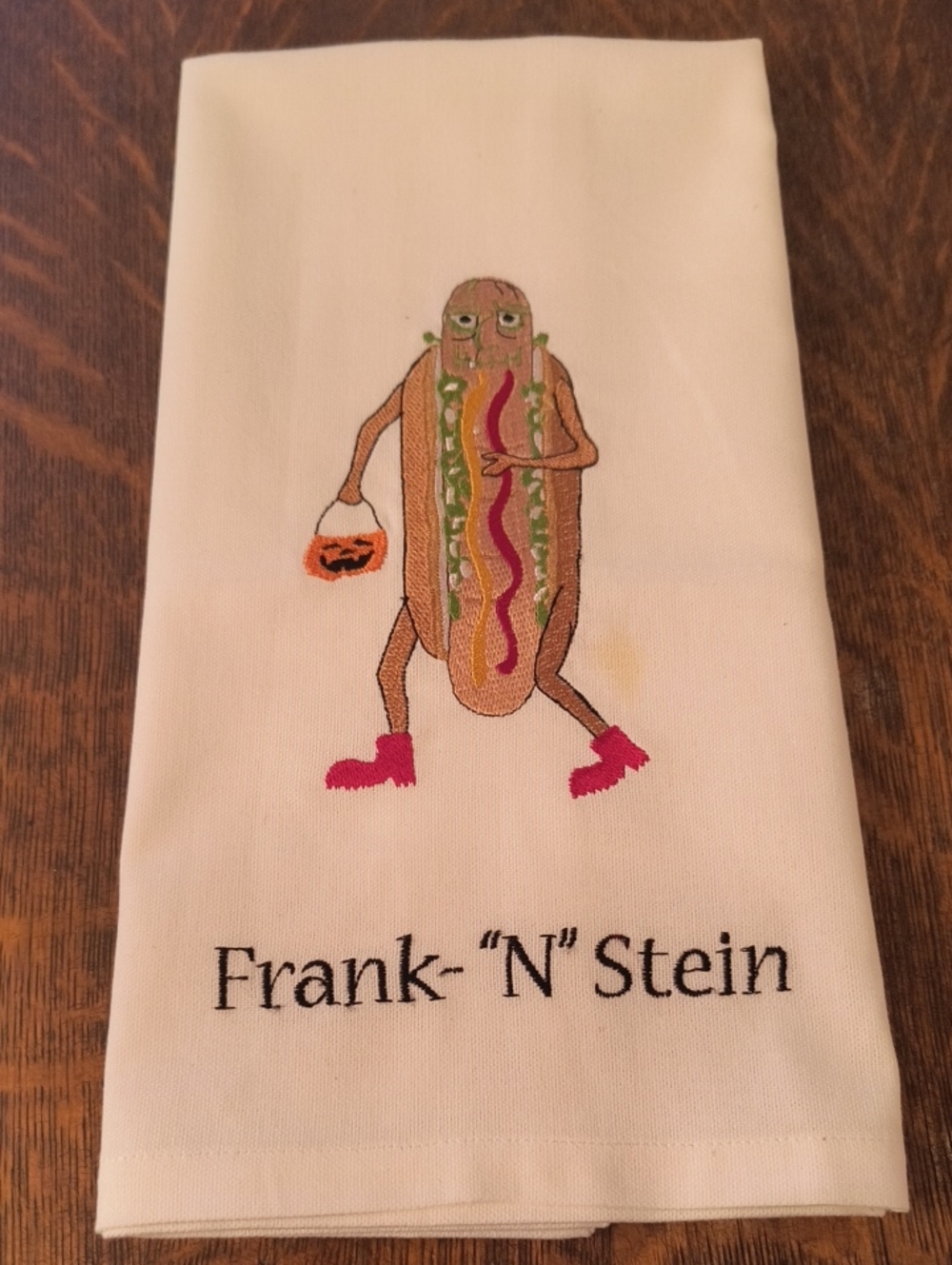 Frank-N-Stein Hotdog Halloween Tea Towel - Picture 11 of 11
